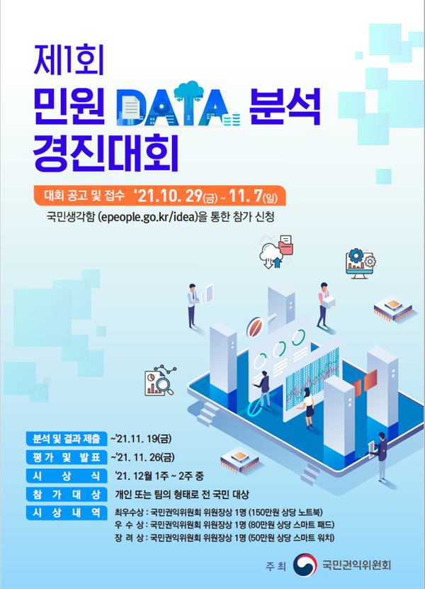 제1회 민원 데이터 분석 경진대회 포스터(자료제공=권익위)